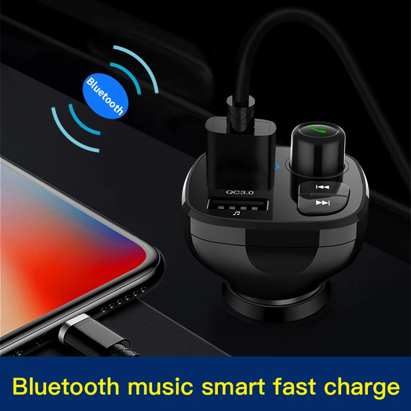 

BT12 FM Transmitter Aux Modulator Bluetooth Handsfree Car Kit Car Audio MP3 Player with 5V3.1A Quick Charge Dual USB Car Charger