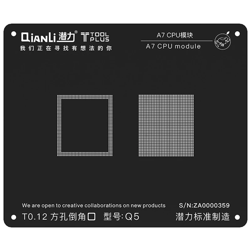 

Qianli 2D iBlack BGA CPU Reballing Stencil Kit IC Chips BGA Motherboard Repair Solder Template for iPhone A7 A8 A9 A10 A11
