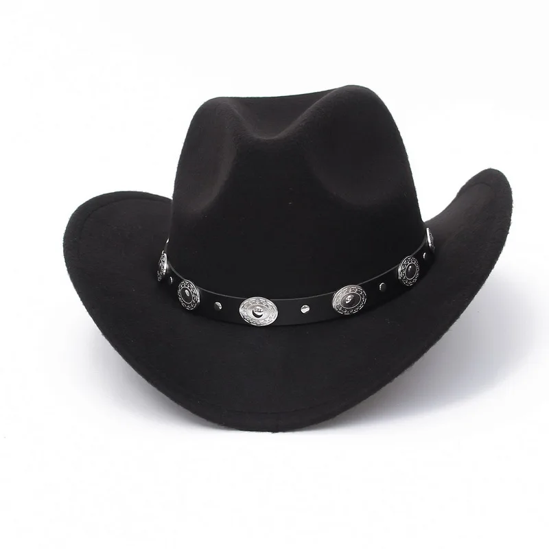 New Vintage Western Women Cowboy Hat For Men Wide Brim  display picture 2