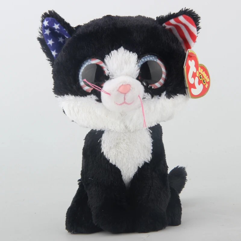 Ty Мягкие и плюшевые свободы черная кошка игрушка 15 см