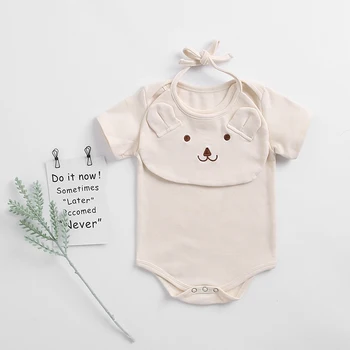 

Baby Summer Bodysuit Bib Lovely 100% Cotton Newborn Infant Boy Girl 2020 Summer Jumpsuit Clothes Short Sleeve Baby Outfits
