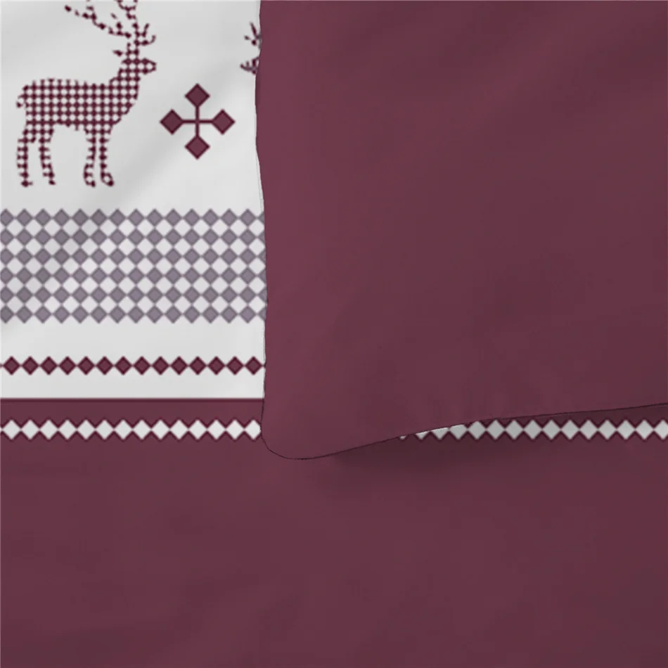 3D Christmas Duvet Cover Set Double Queen King Reversible Red White Elk Reindeer Bedding Set Child Kids Christmas New Year Gift