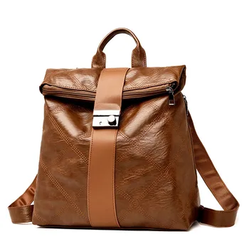 

WOMEN'S Backpack WOMEN'S Bag 2020 New Style Korean-style Fashion Simple Casual Soft Surface Backpack Fashion