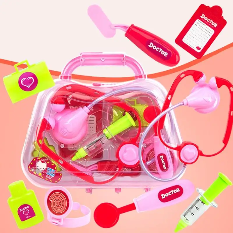 A Pack Children Pretend Play Doctor Toy Set Portable Medical Kit Medical Kit Role Play Classic  Suitcase Medicine Toys for kids