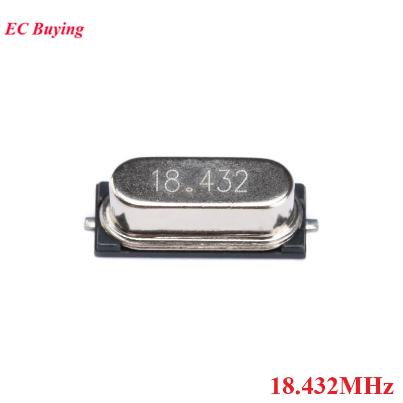 10pcs/lot SMD 49S 18.432MHz Crystal Oscillator 18.432 MHZ Passive Crystal 20PF &plusmn; 20PPM 18.432M HC-49S