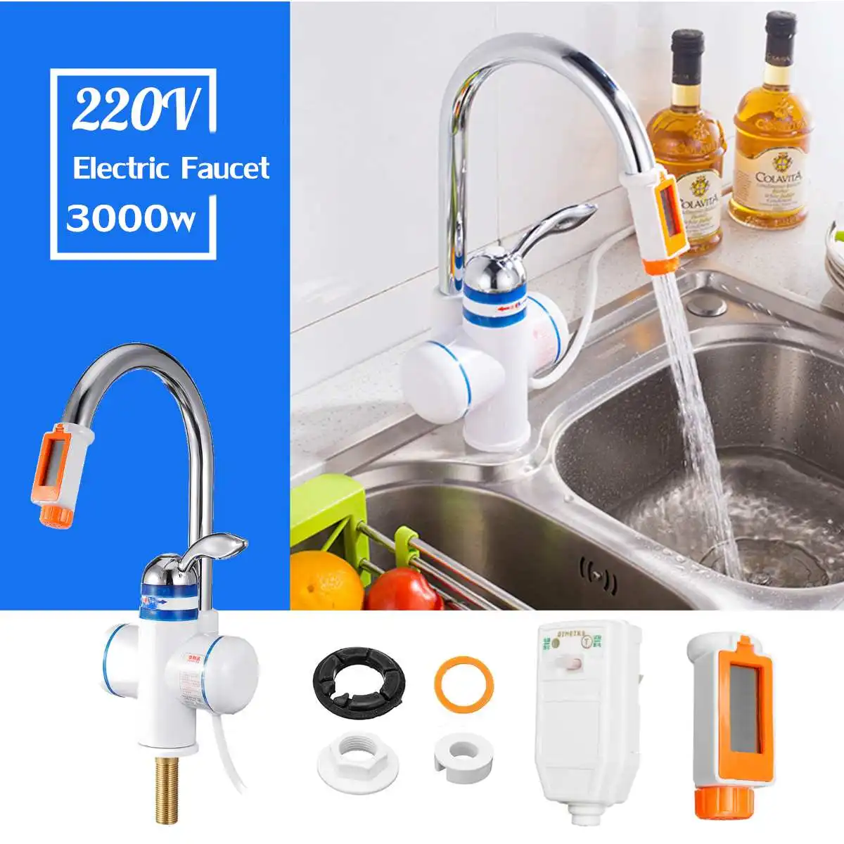 

Temperature Display Water Heater Kitchen Instant Heating Tap Electric Water Heaters Electric Faucet