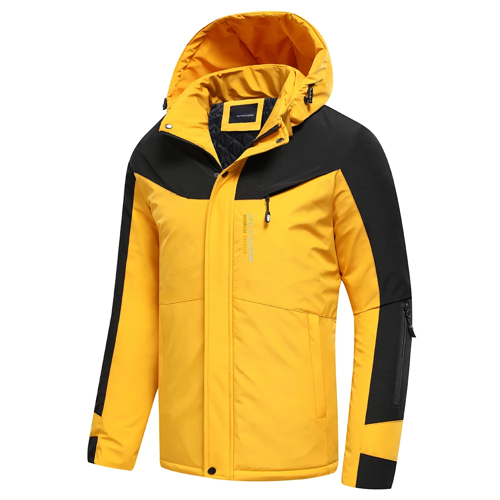 Men 2021 Spring Autumn New Outdoor Warm Casual Hooded Jacket Coat Men Brand Outfits Waterproof Thick Cotton Classic Jackets 4XL