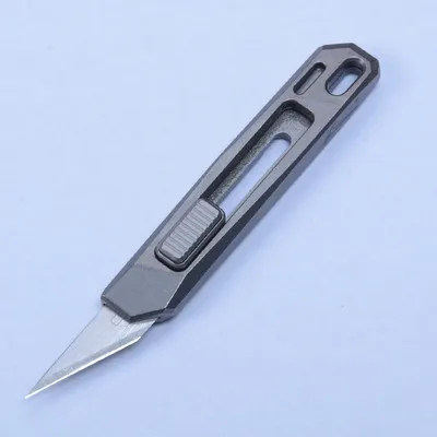 Titanium Alloy/Damascus Mini Knife EDC Multifunction Portable Keychain TC4 titanium alloy