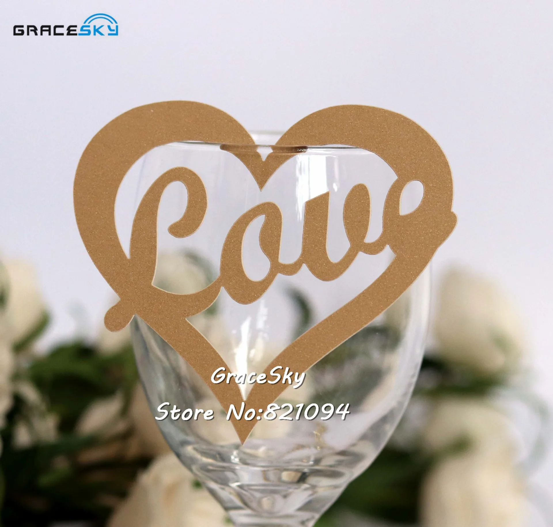 

60pcs/lot Laser Cutting LOVE Glass Cards Place Name Cards Wedding Party Table Invitation Cards Birthday Event Decoration