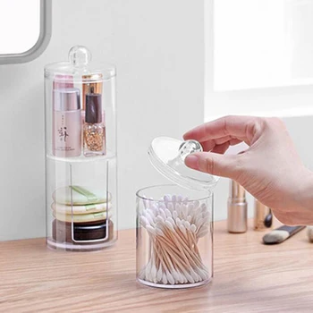

Transparent Cotton Swabs Stick Storage Box Clear Cosmetic Makeup Holder Organizer Case High Quality