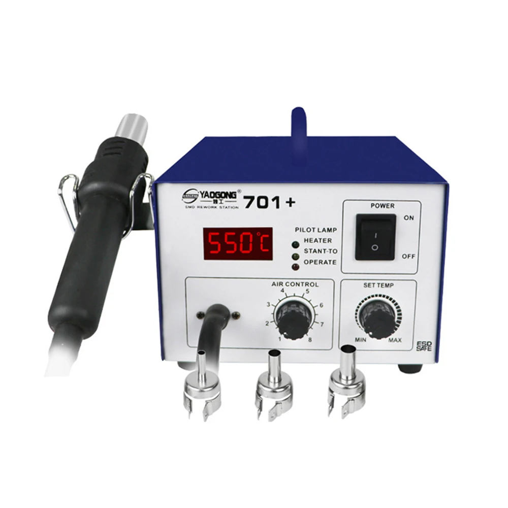 

YAOGONG 701+ Digital Display Hot Air Gun Desoldering Station BGA Air Pump Type Direct Air Adjustable Constant Temperature