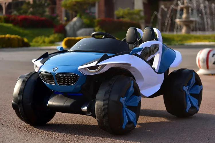 Четырехколесный спортивный автомобиль, игрушечный автомобиль на батарейках с дистанционным управлением, Электромобиль для детей - Color: Blue