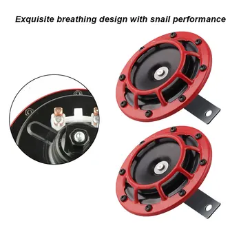 

12V Dual Truck Car Motorcycle Air Horn Kit Red High Power Auto Accessories