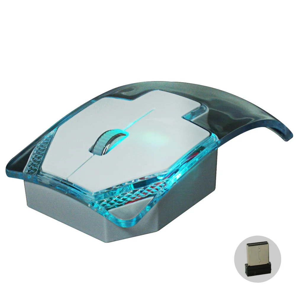 2,4 ГГц WH-898 беспроводная мышь офисная игровая прозрачная мышь красочное оптическое освещение 3 кнопки 1200 dpi Эргономика для ПК Lapt