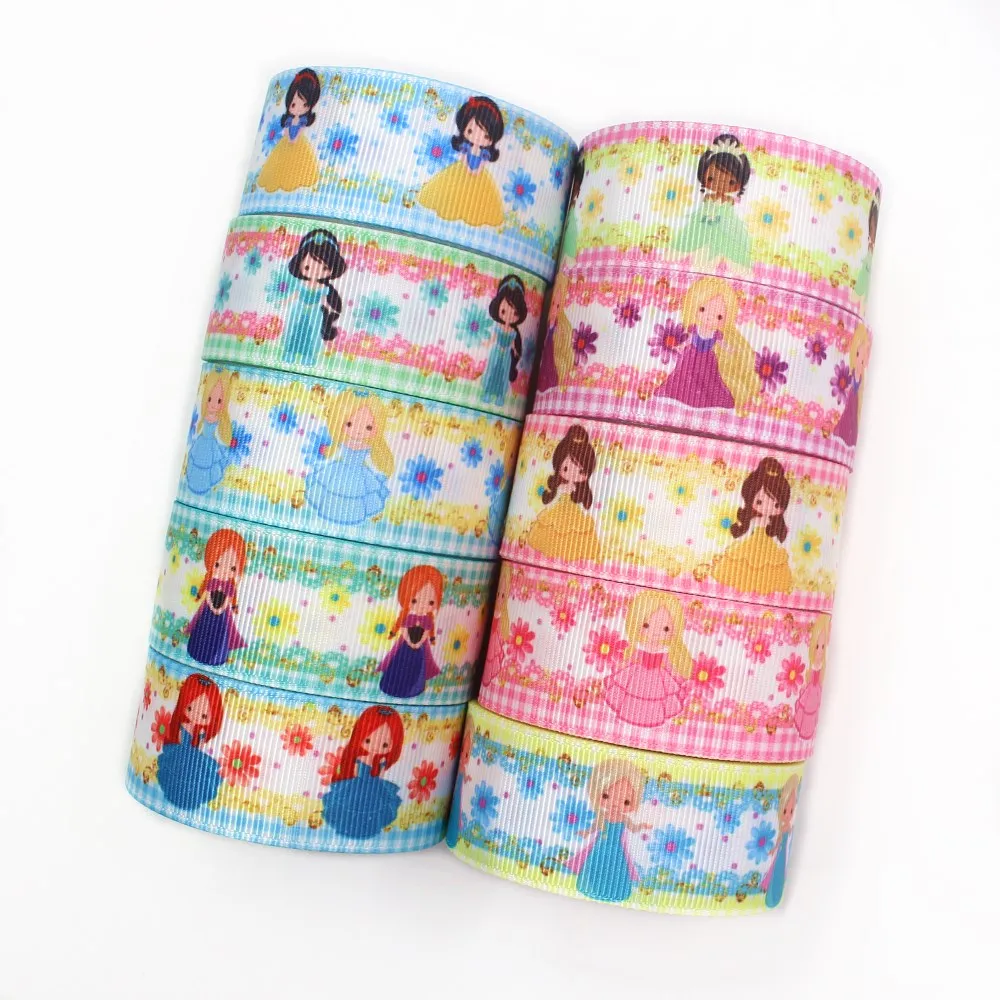 

I-19920-2214,1‘’ 25mm,10yards Cartoon cute girl Printed grosgrain Ribbons,bow cap accessories and decorations