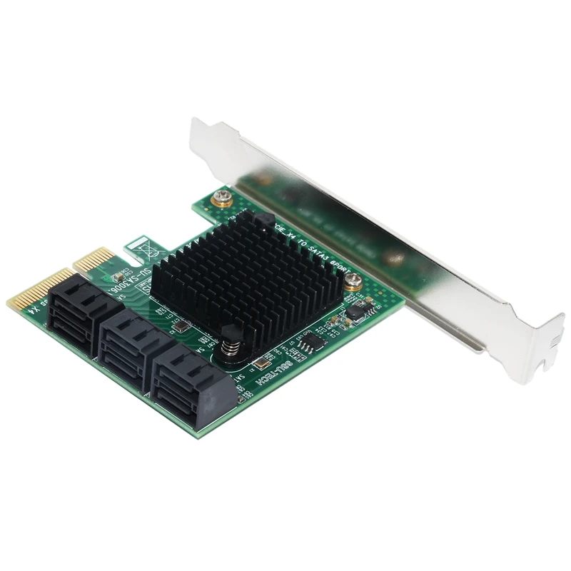 SSU SA3006 PCI-E X4 на 6 портов SATA 3,0 6 Гбит/с плата контроллера с теплоотводом плата адаптера расширения для майнинга BT для рабочего стола