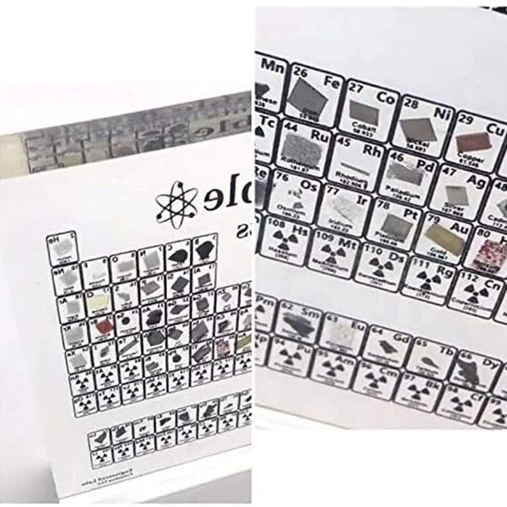 Periodic Table of Elements Acrylic Teaching School Crystal Chemical Elements Display with Real Samples Teacher Students Gifts afbeelding