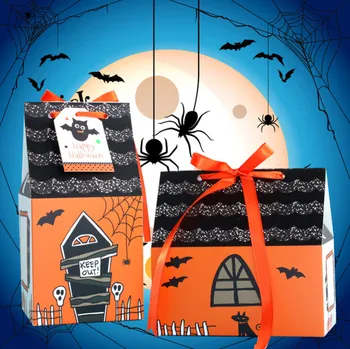 

100pcs Halloween House Candy Box Kindergarten DIY Candy Box Cake Shop Dessert Packaging Box