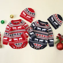 Conjunto de Pelele de punto para bebé, niño y niña, suéter de manga larga, monos, sombreros, traje para bebé, 2 uds.