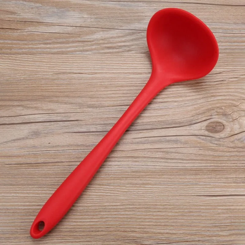 High Temperature Resistance Spoon Silicone Soup Spoons Kitchenware Non-stick Cookware Rice Spoon Leak Shovel Cooking Tool