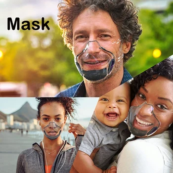 

Transparent Face Masks Anti-spray Unisex Face Shield Protective Cover Face Protector Safety Mask For Christmas Party