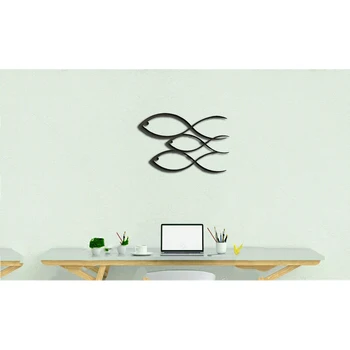 

FOCCAA DESIGNED FISHES DECORATIVE BLACK METAL WALL ACCESSORIES