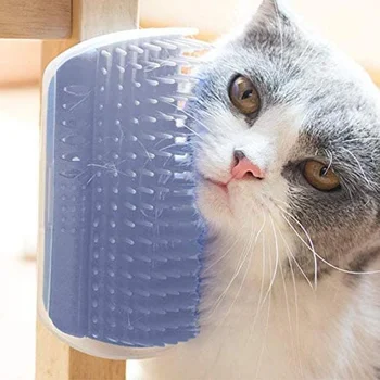 

Pet Product For Cat Self Groomer Wall Brush Corner Cat Massage Self Groomer Comb Brush With Catnip Cat Rubs with a Tickling Comb