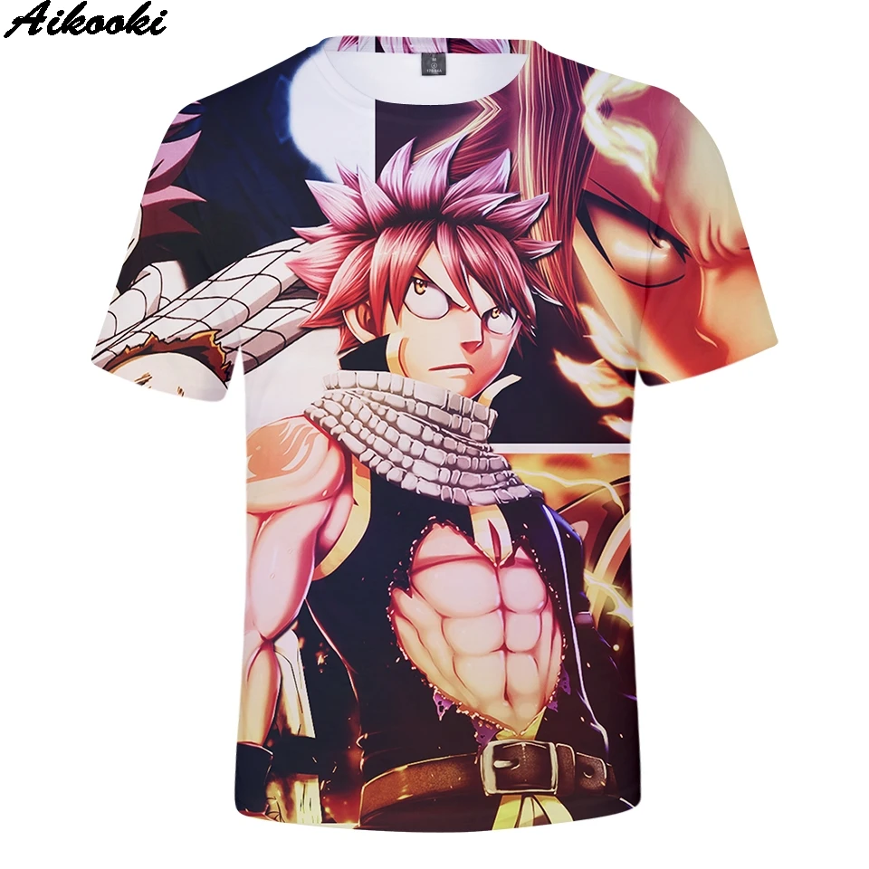 Fairy Tail Аниме 3D футболка для мужчин и женщин короткими рукавами с героем