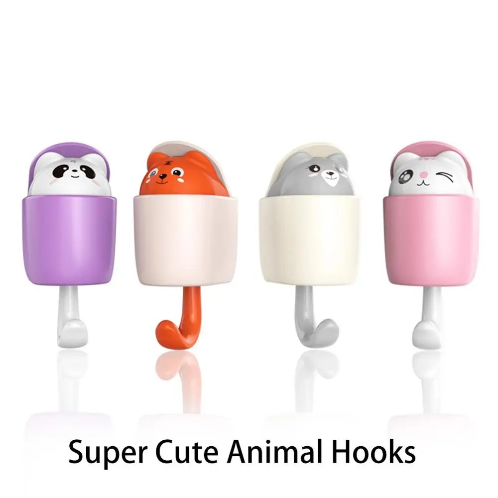

Plastic Utility Hooks Adhesive Wall Hooks Decorative for Bathroom Cute Cartoon Stick on Key Hook with Aromatherapy Tablets