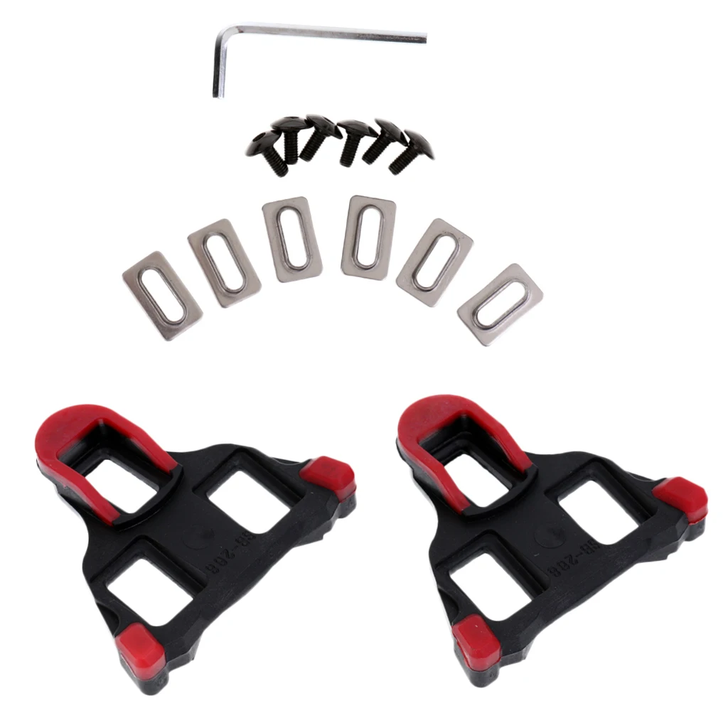 2 Pcs Road Bike Cleats 6 Degree Cycling Self-locking Pedal Cleats Set