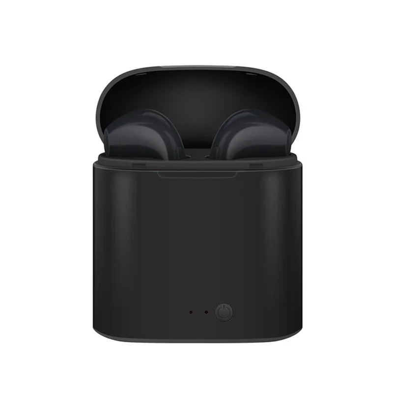 I7S TWS наушники Мини Bluetooth 5,0 наушники стерео бас беспроводная гарнитура с микрофоном для iPhone Xiaomi samsung - Цвет: Черный