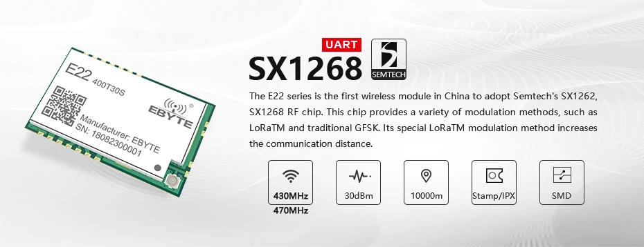 E22-400T30S SX1268 433mhz 1W Transceiver (20)