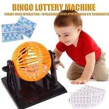 Juego de Bingo tradicional grande, máquina dispensadora de bolas giratorias familiares, tarjetas, juego de mesa interactivo para padres e hijos