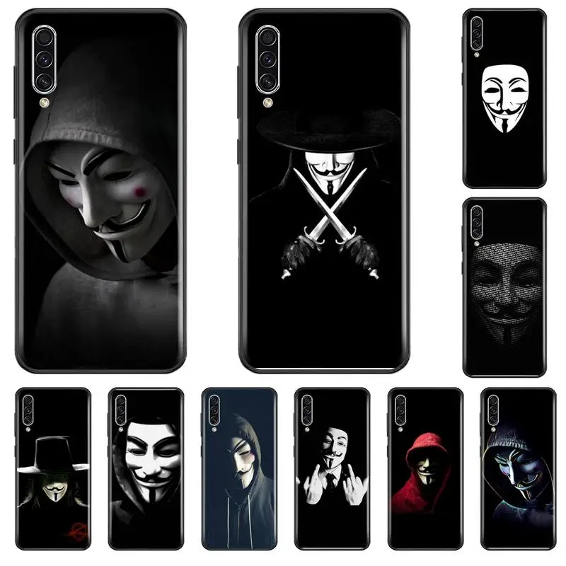 Fawkes анонимная маска Coque Shell чехол для телефона Samsung A20 A30 30s A40 A7 2018 J2 J7 prime J4 Plus S5 Note 9 10