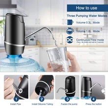 Насос для бутылки воды, портативный Электрический насос для питьевой воды, 5 галлонов, usb зарядка, бутылка для воды, диспенсер для дома, кухни, офиса, an