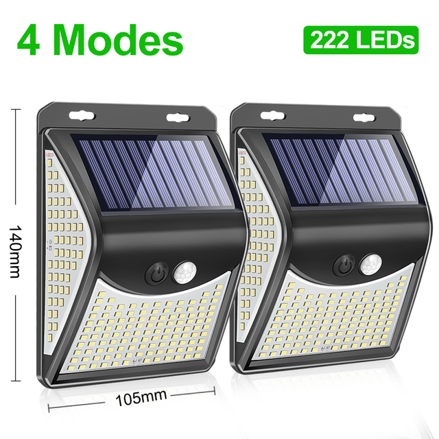 222 Solar Led Light Outdoor Solar Lights with Motion Sensor Solar Lamp Outdoor Spotlight Sunlight For Garden Decoration
