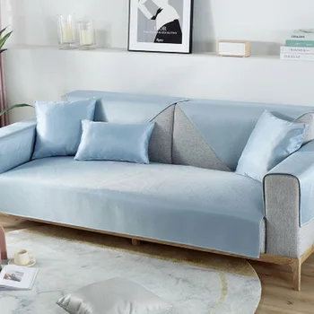 

Sofa Cushion Summer Summer Washed Ice Silk Mat Nordic Simple Four Seasons Universal Sofa Cover Cover Towel