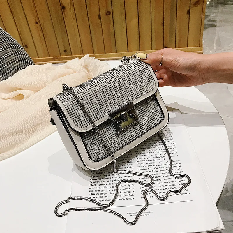 

2019 new chain drill, chain lock, small square bag, pig nose lock, shoulder bag.
