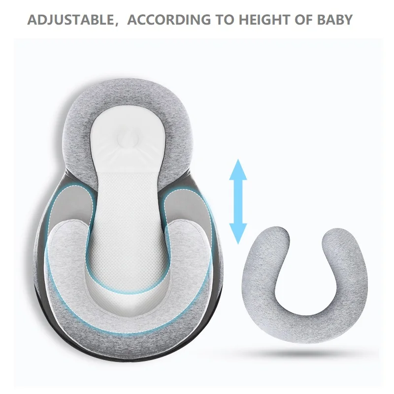 Baby Pillow Newborn Sleeping Support Pillow Concave Soft Cartoon Toddler Cushion Prevent Flat Head Baby Pillows Reflux Bed