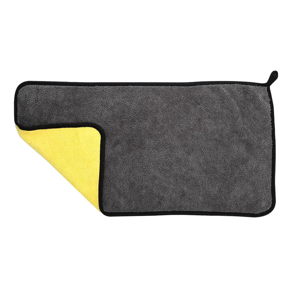 Двухстороннее Хлопковое полотенце из микрофибры для автомобиля полотенце с повышенной абсорбирующей способностью мягкая ткань для мытья плюшевой полировки