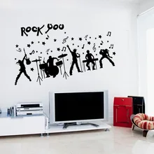 Любовь гость SK9013 наклейки на стену производители оптом рок-н-ролл полоса бар КТВ настенные украшения Съемная стена ПВХ наклейки