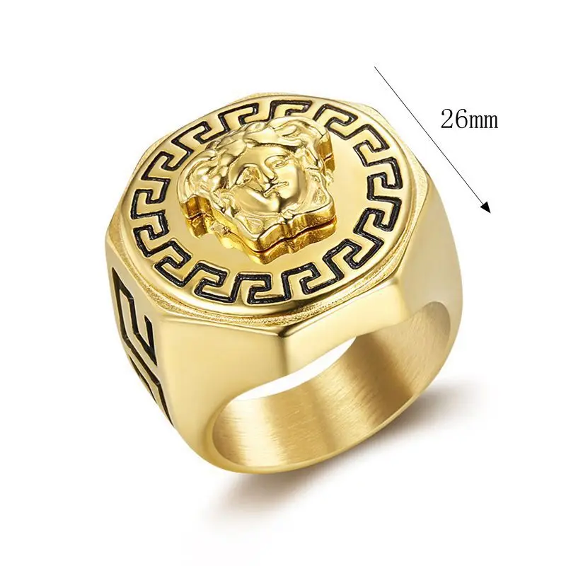 316 Stainless steel ancient Greek Myth Snake Hair Devil Ring Men's Titanium steel Ring