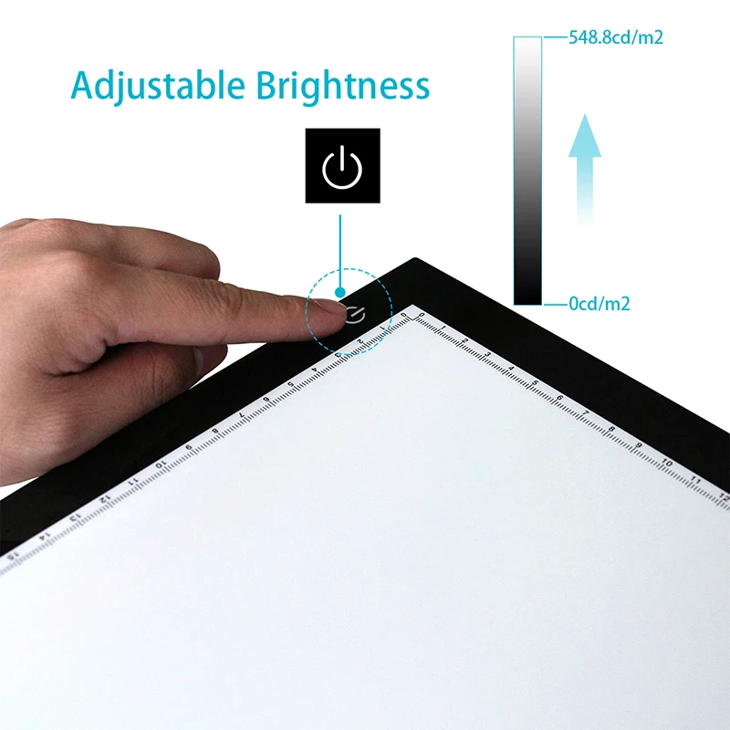 A2 40X60CM size rectangle Drawing illuminate light Board,smart touch screen  switch 3 level dimmable art LED tracing light tablet - AliExpress