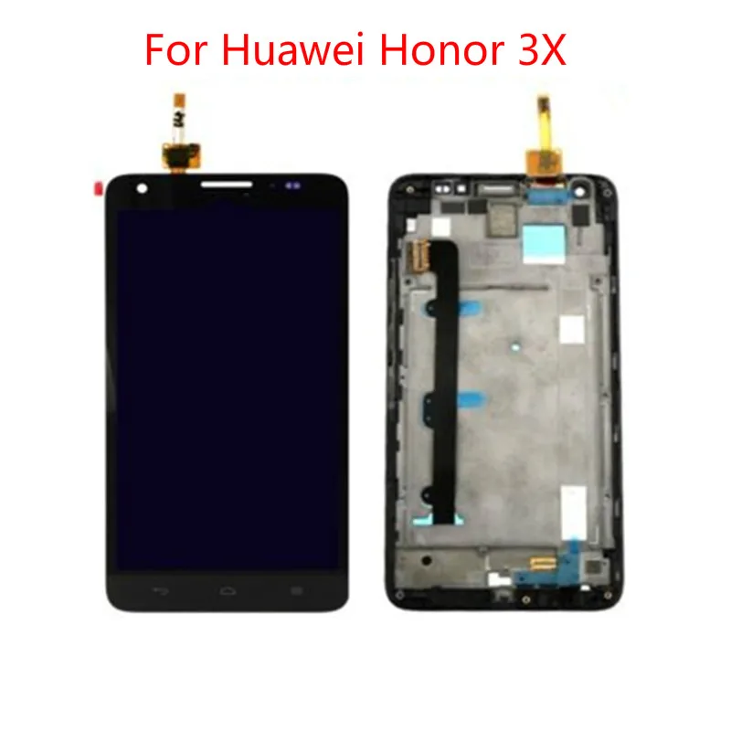 ЖК-дисплей для Huawei Honor 3X G750 дигитайзер сенсорного экрана в сборе с рамкой