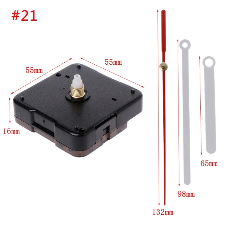 42 Styles Silent Large Wall Clock Quartz Clock Movement Mechanism Hands Wall Repair Tool Parts Silent Kit Set DIY Black Pointer