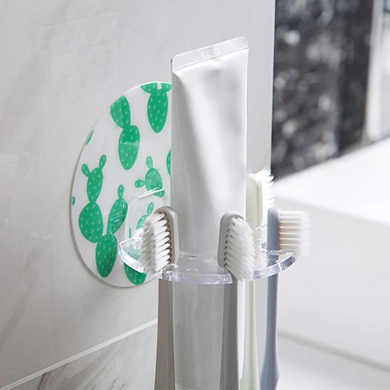 

Punch-free Plastic Toothbrush Toothpaste Holder Storage Rack Tooth Shaver Brush Dispenser Bathroom Organizer Accessories