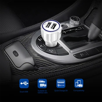 

Usb Charger Auto Professional Accessories Car Fast Charger Dual Port Usb 3.1A One For Two Mobile Phone