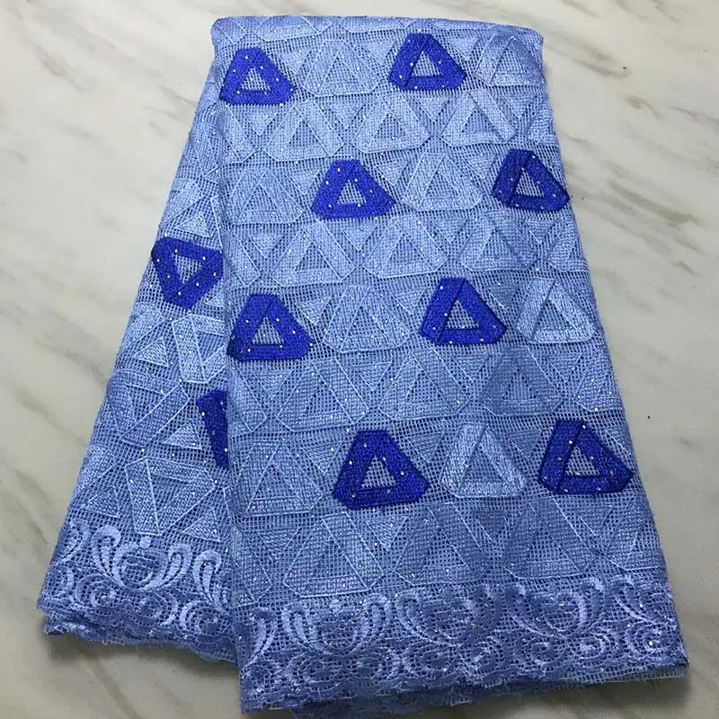 Кружевная ткань, высокое качество, кружевная нигерийская кружевная ткань для женского платья, Африканское Тюлевое кружево с камнями, 5 ярдов за штуку PL01