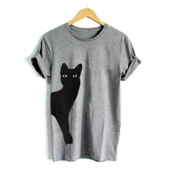 

2019 Fashion Female Shirt Gray Women Short Sleeve V-Neck Tee Loose T-Shirt