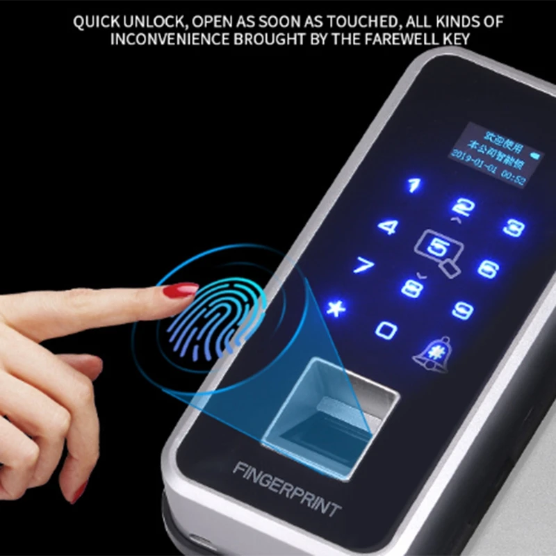 

Smart Door Lock Fingerprint Lock Electronic Digital Opener Electric RFID Biometric Security Double Door Password Lock Office Acc